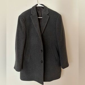 Calvin Klein Men’s Prosper Wool-Blend Slim Fit Overcoat NWOT- Gray